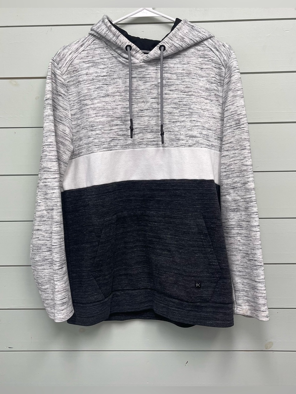 Departwest hoodie sweatshirt white gray and black men's size large